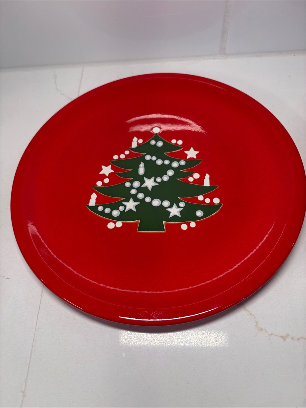 Two Vintage Waechersbach Christmas Tree 10” Dinner Plates from Germany
